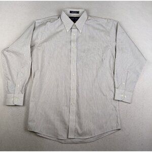 SUTTER GRANT MEN'S DRESS SHIRT WHITE STRIPED LONG SLEEVE BUTTON-UP SIZE 16 32/33